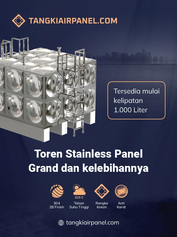 Toren Stainless Panel Grand, Berkapasitas Besar 