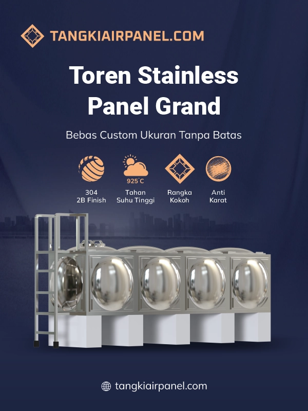 Toren Stainless Panel Grand, Pemasangan Mudah oleh Tenaga Ahli