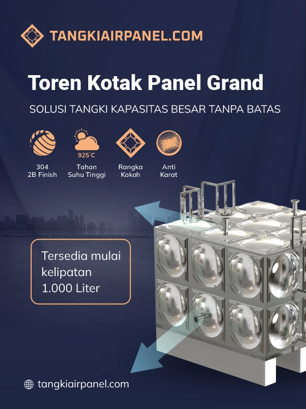 Kelebihan Toren Air Kotak Panel Grand Stainless