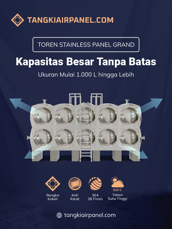 Toren Air Panel Stainless Grand, Solusi Ideal untuk Bnagunan Modern