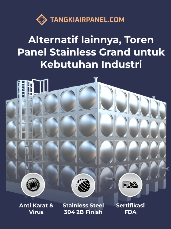 Alternatif lainnya, Toren Panel Stainless Grand untuk Kebutuhan Industri